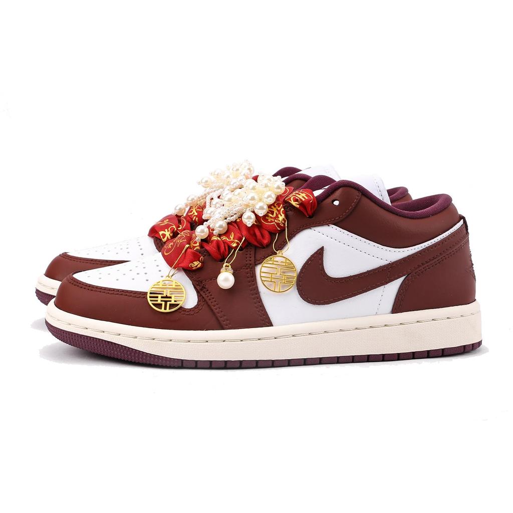 Jordan Air Jordan 1 Slip Resistant And Abrasion Resistant Coverage Low top Vintage Basketball Shoes Women's True Red DC0774-161(Team59-SBOX)