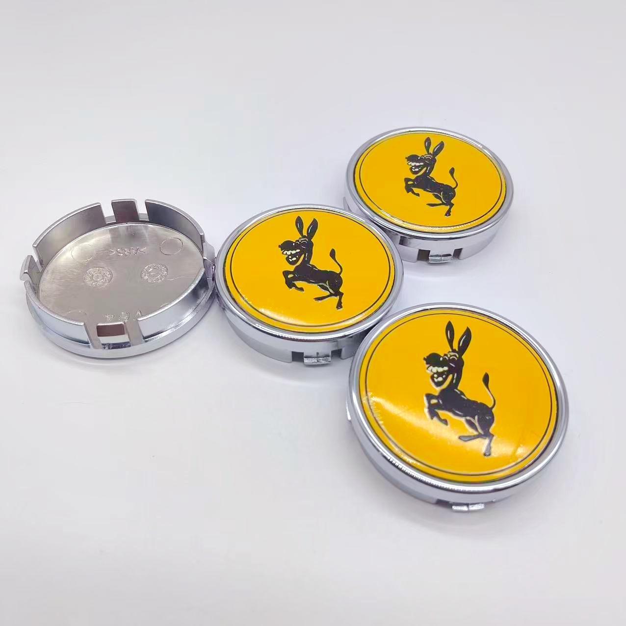 

4pcs High Quality 64mm Car Wheel Hub Cover Center Caps for 56mm Donkey Logo Racing Styling Badge Emblem Accessories Donkey Logo&4pcs V64mm Cap