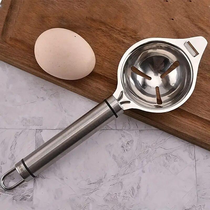 Separatore Di Uova In Acciaio Inossidabile ARFUKA, Dividi Tuorlo E Albume Velocemente, Con Manico Lungo, Compatibile Con Ciotole, Strumento Da Cucina
