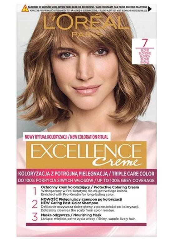Loreal Excellence Creme Hair Dye - 7 Blonde 192ml