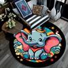 1pc Dumbo Round Area Rug - Non-Slip, Machine Washable Polyester Carpet for Living Room & Bedroom Decor