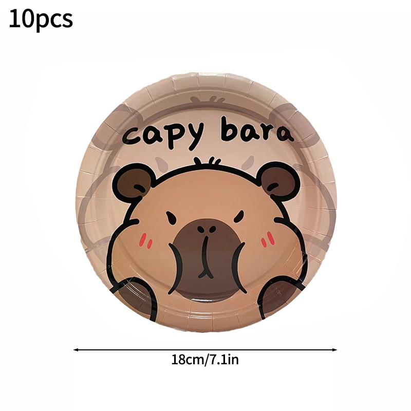 Capibara Capybara Birthday Decoration Disposable Tableware Birthday for Bara Baby Shower Tableware Balloons Capibara Cumpleaños