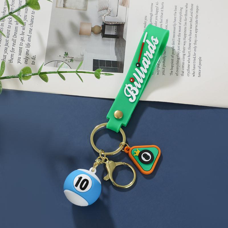 Creative Billiard Pool Keychain Table Ball Key Ring Lucky Black Key Chain 25Mm Resin Ball Jewelry Gift