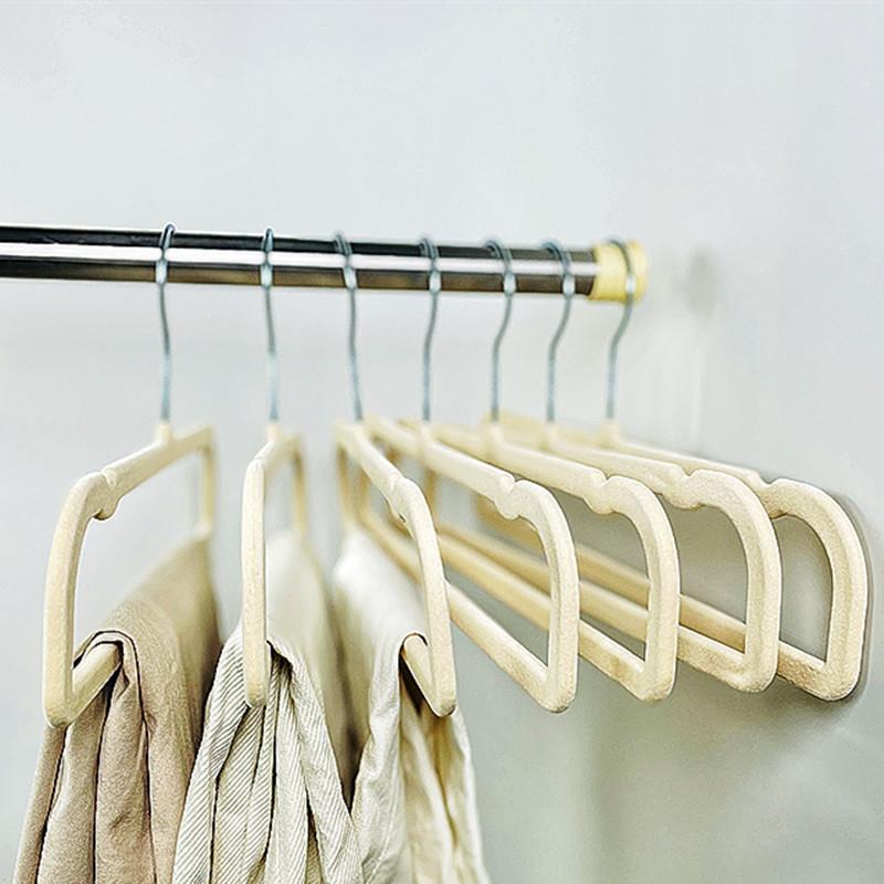35CM multifunctional non-slip non-marking ABS flocking hanger clothing store trouser rack tie rack adult plastic Velvet hanger