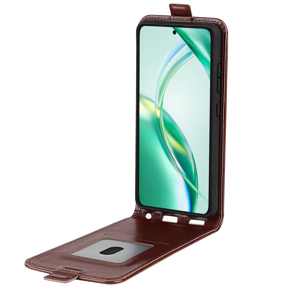 

For Honor 200 Smart 5G/X7c 4G Case with Card Slots Vertical Flip Leather Phone Cover Black