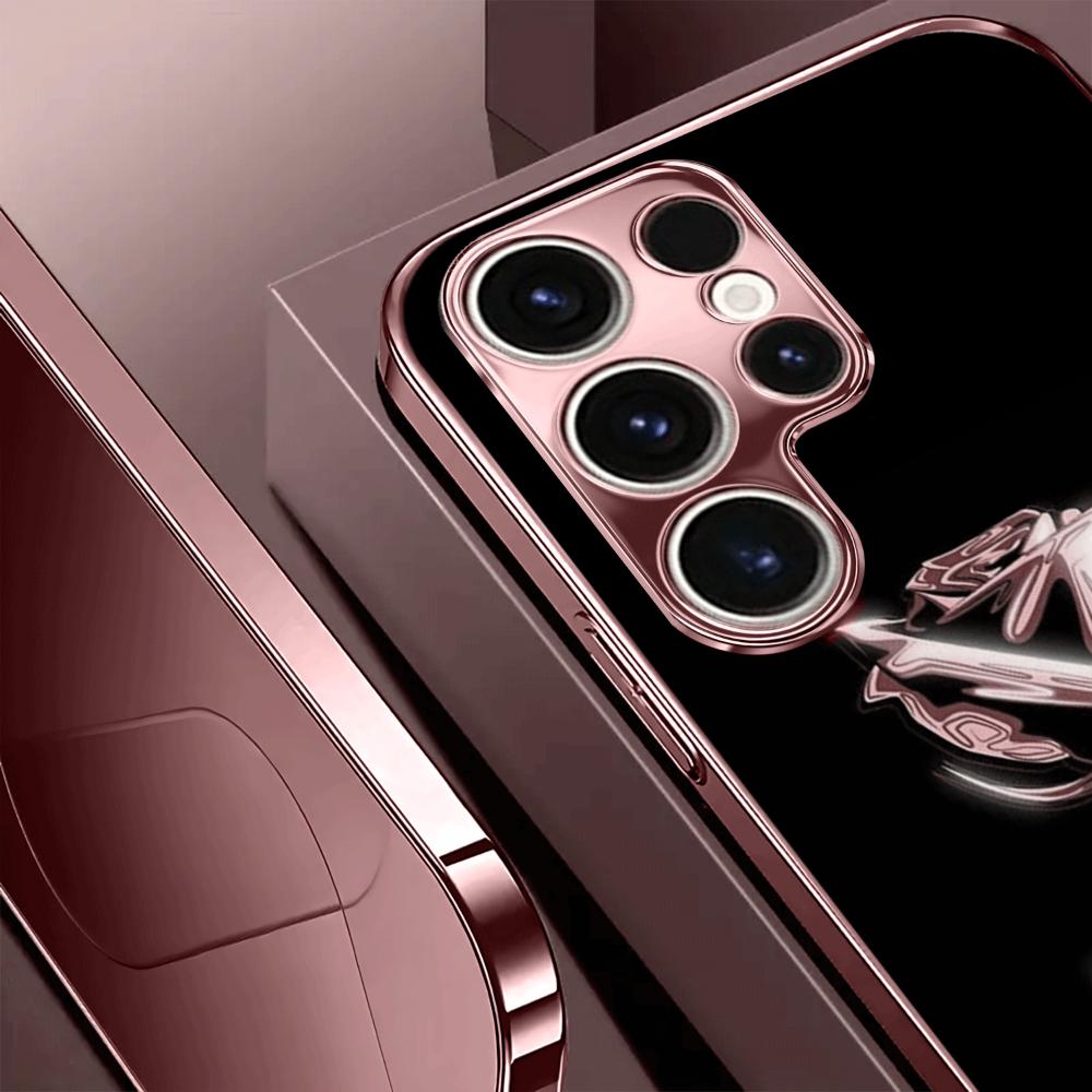 Rosa Rosen-Design Glas-Handyhülle geeignet für Samsung Galaxy S26 S25 S24 S23 S22 S20 FE/Ultra/Plus stoßfeste Rückabdeckung