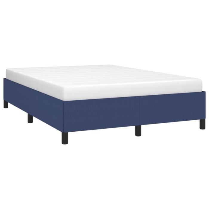 347064 vidaXL Bed Frame Blue 140x190 Cm Fabric
