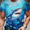 Lustiges KI-Hai-Muster T-Shirt für Männer Meeresbewohner 3D-gedruckte T-Shirts Tralalero Tralala Kurzarm Rundhals Oberteile T-Shirts