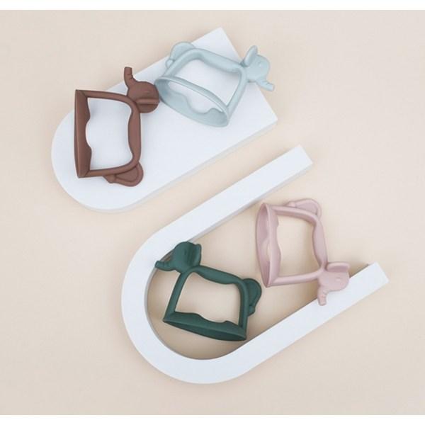 TGM Platinum Silicone Elephant Wrist Teether + Case, Main Product, Powder Blue (Teether), Korean Baby Products