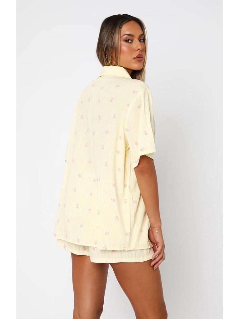 2026 Trendy Women's Personalized Print Casual Loose Shirt & Shorts Set