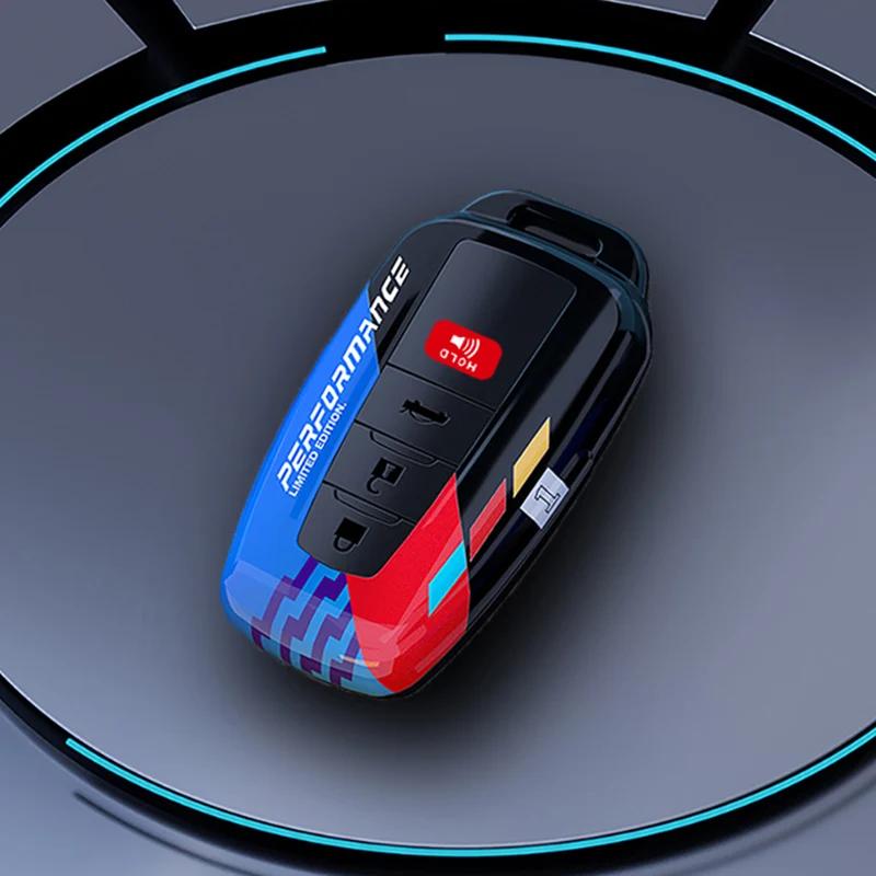Car Key Case Protector Carbon Abs Key Shell Cover Auto Accessories For Toyota Prius Camry Corolla C-Hr Chr Rav4 Prado