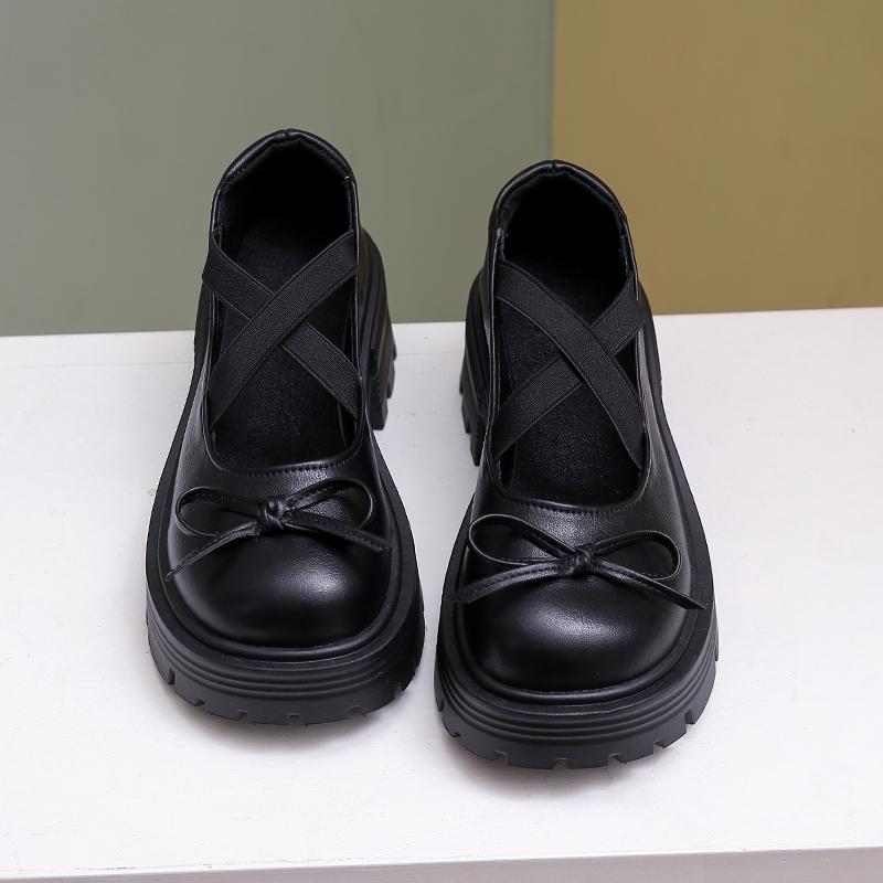 Silver High Heels Platform Pumps Women 2024 Autumn Bowtie Crossed Straps Mary Jane Shoes Woman Pu Leather Thick Heeled Jk Shoes