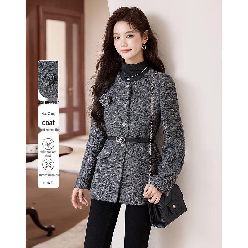 

Petite Women s Winter Brooch Coat L