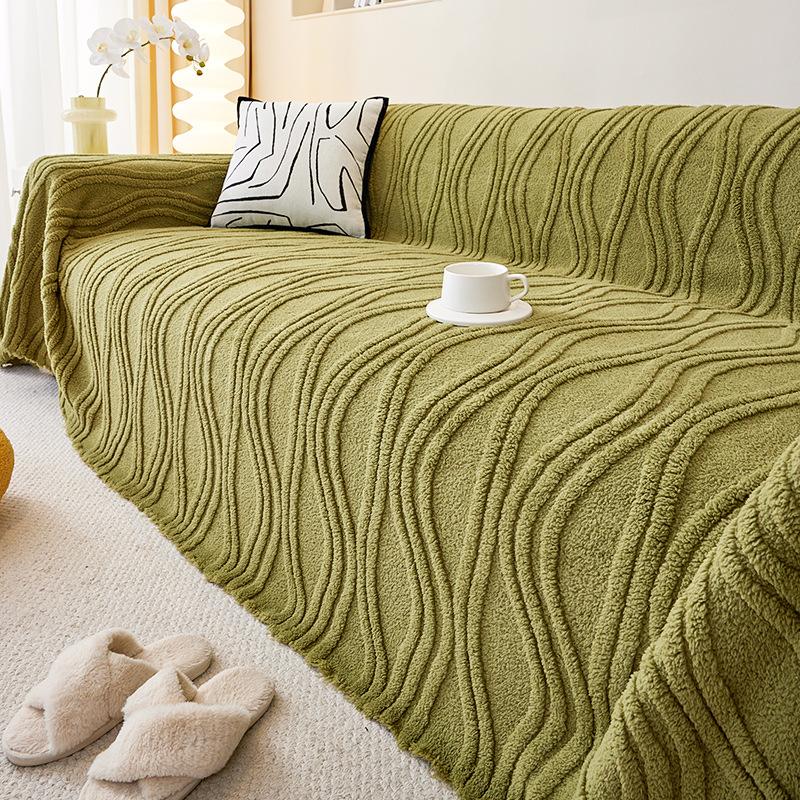 Comfortable Cotton Velvet Thickened Sofa Towel Ins Style Cream Style Non-Slip Static Sofa Cover All-Inclusive Universal Cover