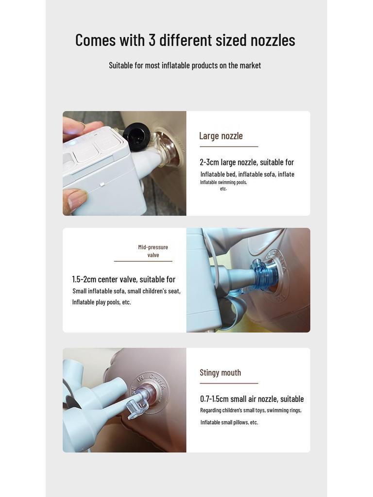 2600 mAh Przenośna Bezprzewodowa Elektryczna Pompa do Materaca Powietrznego