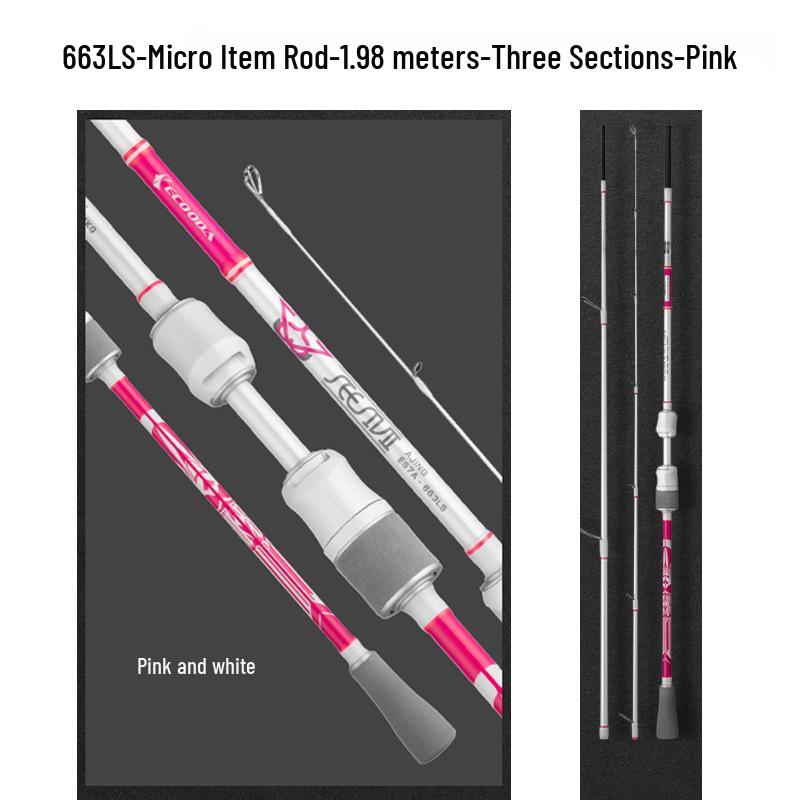 Yikuda Kisu ES7A 3-Section Portable 1.98m Boat Fishing Rod - Sensitive, Gray/Pink 1.98m 3-section Rod Small Item розовый