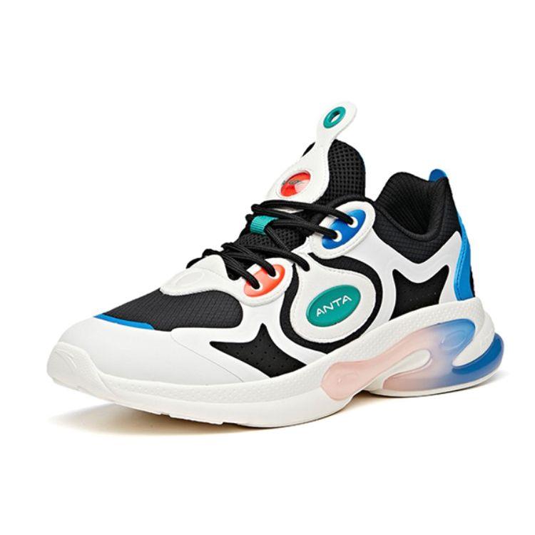 Anta Fruit Shock Absorption Non-Slip Low-Top Running Shoes Men sneakers Black White Blue 912035517-5