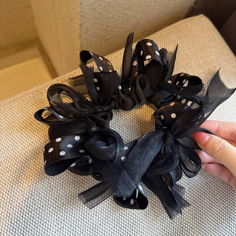 Korean Elegant Bow Mesh Scrunchie: 2026 High-End Ponytail Bun Hair Tie