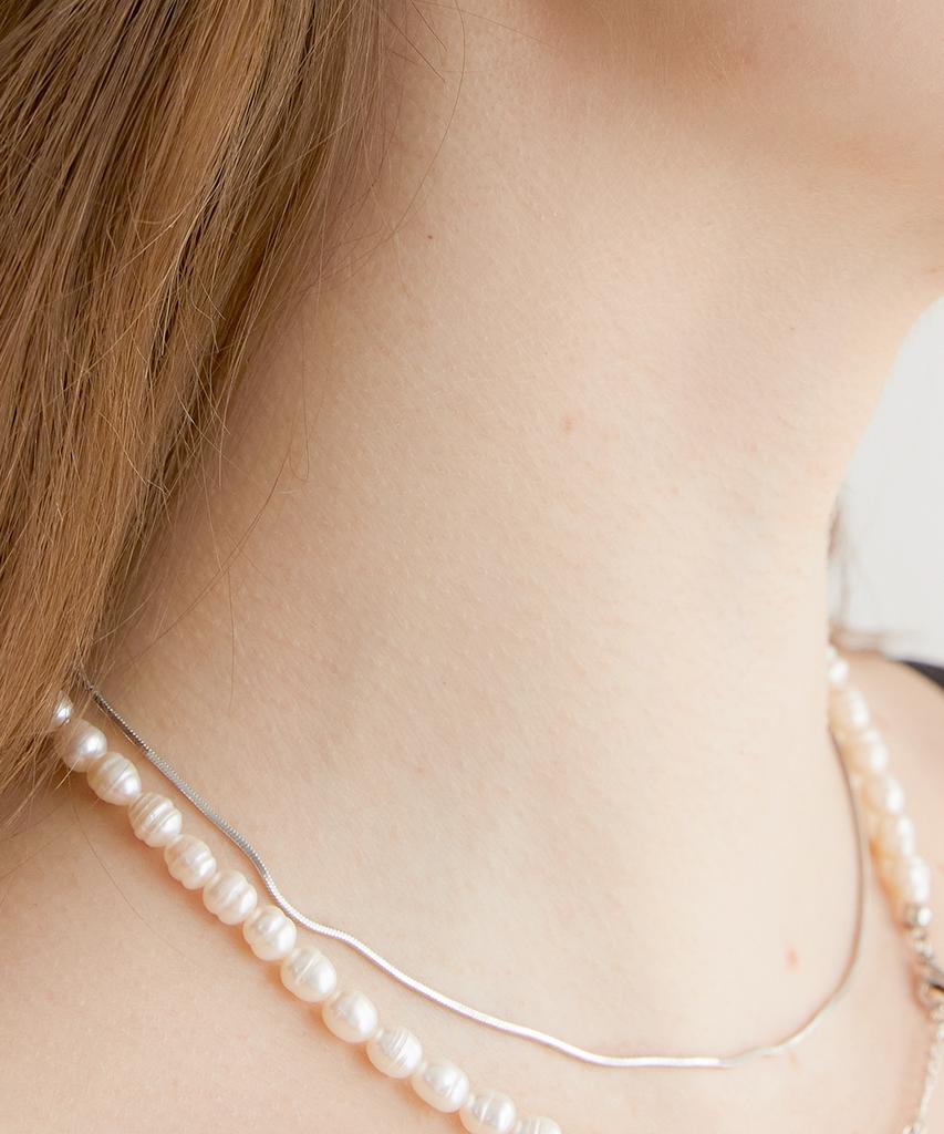 Halden Simple Snake Chain Necklace (N001_Silver)