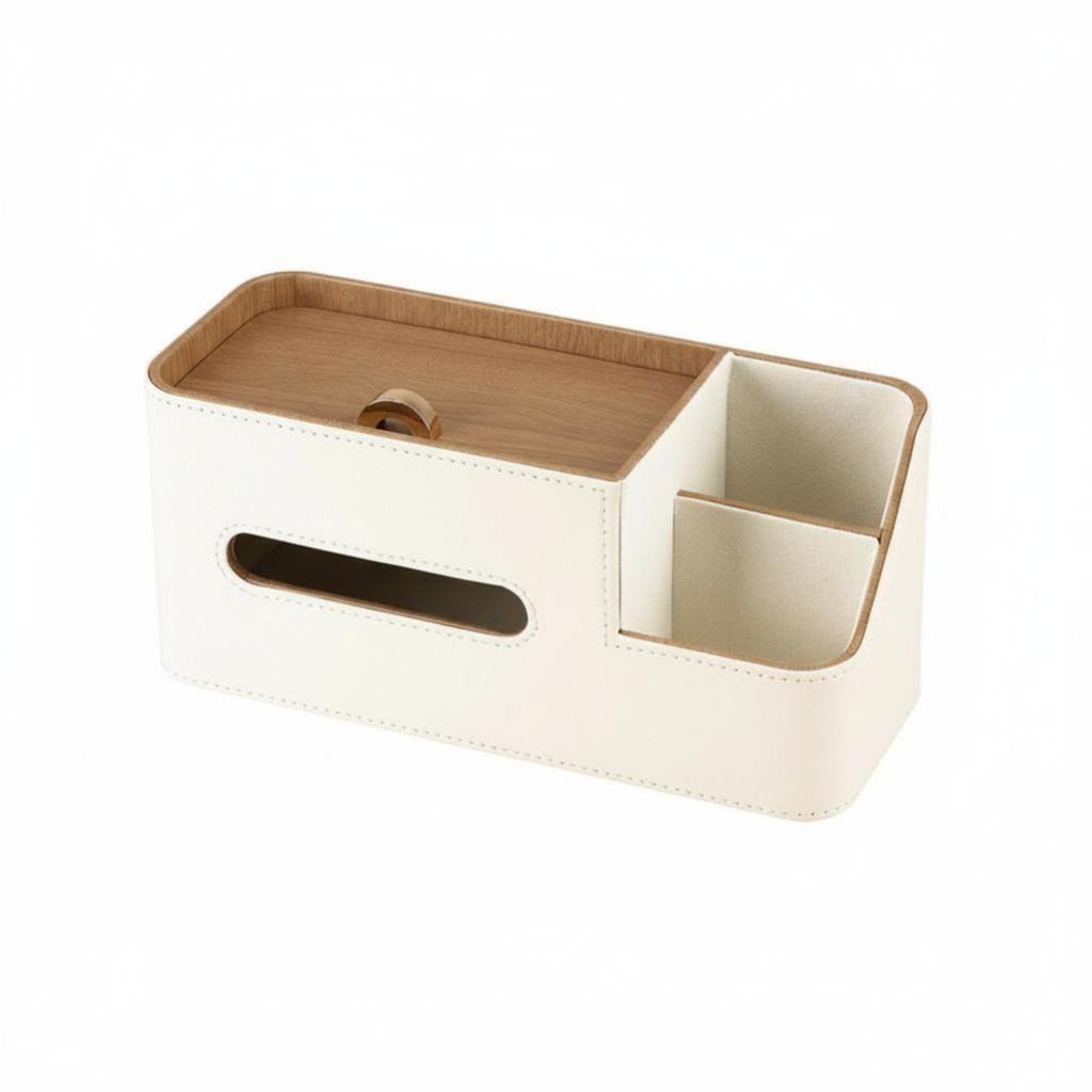 Multifunctional Tissue Box Organizer Long-Lasting Multifunctional Tissue Box Desktop Storage Holder Easy To Clean for Family