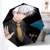 1pc Jujutsu Kaisen Satoru Gojo Inspired Automatic Opening Folding Umbrella with 8-Bone Iron Frame - Portable for Fans, Travelers, Everyday Use, Festiv