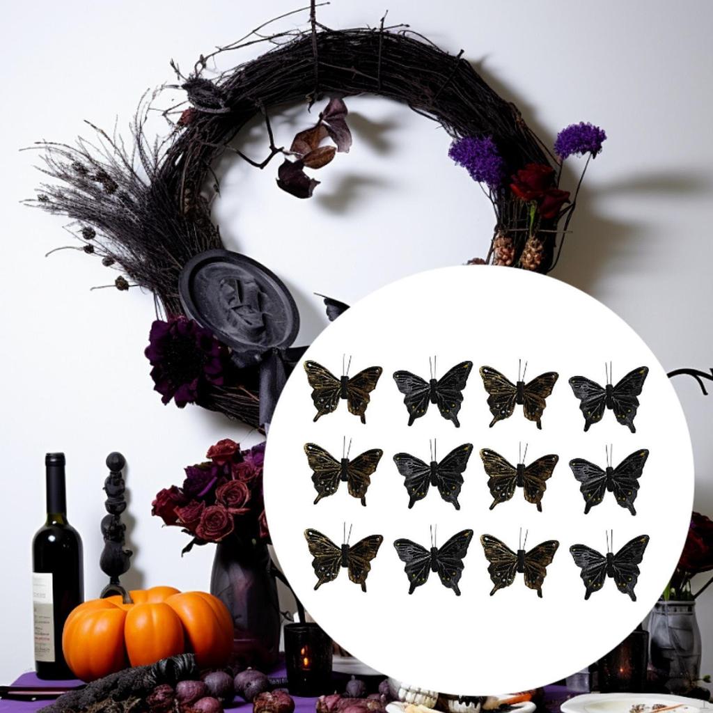 12 Pieces Butterfly Crafts 3D Room Decors for Floral Arrangements
