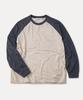 POLYGRAM Oversized Raglan Long Sleeve T-Shirt - Cream/Charcoal