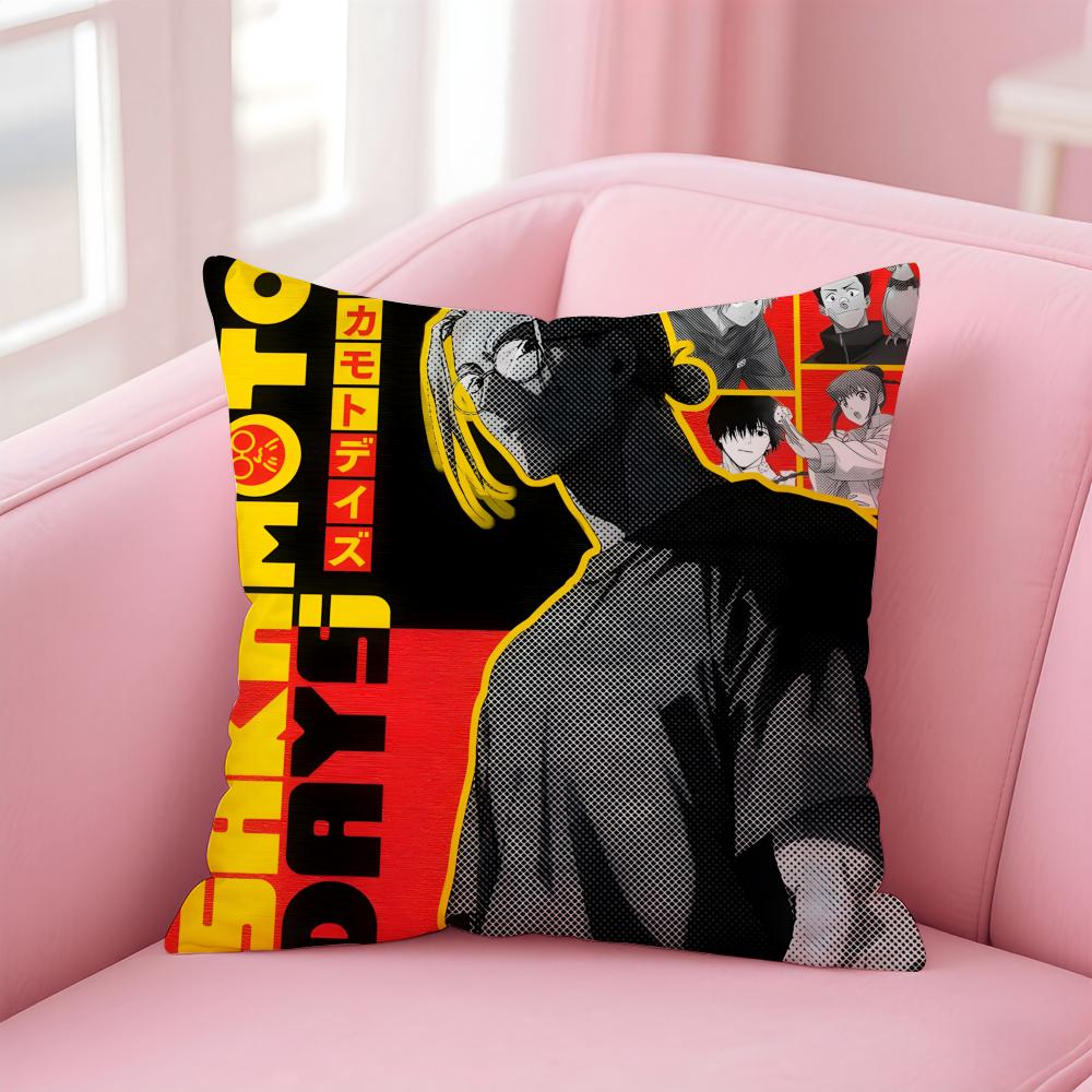Anime Funny SSakamoto DDays Cushion Cover Pillow Case Soft Skin Friendly Fabric Comfort Concealed Zipper