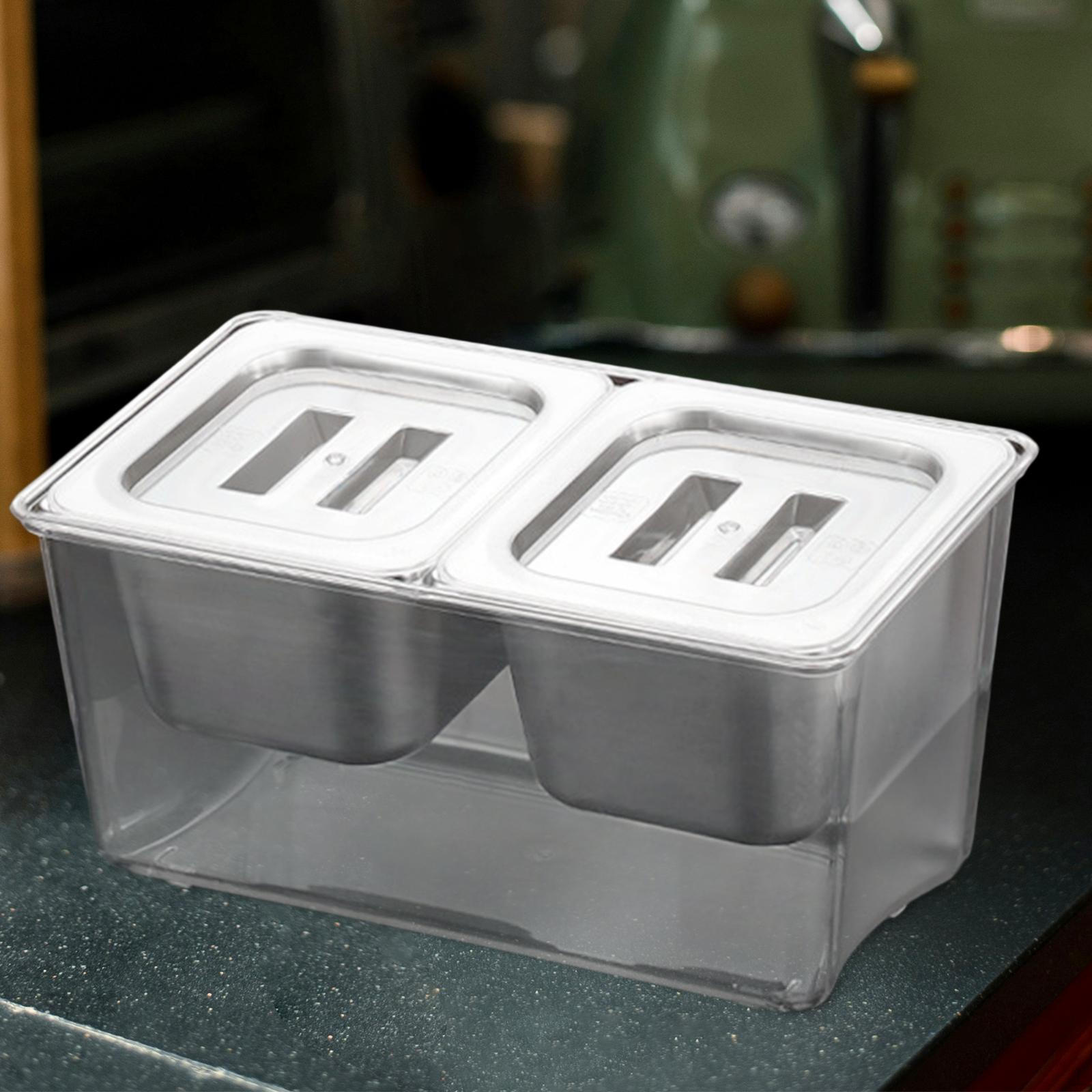 

Охлажденная приправа Caddy Коммерческая коробка для джемов с контейнерами Многофункциональная сервировочная барная приправа 2 compartments