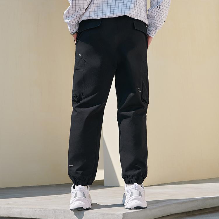 Fila Casual Pants Men's Jet Black Moderate Cuffed Pants F11M149801FBK