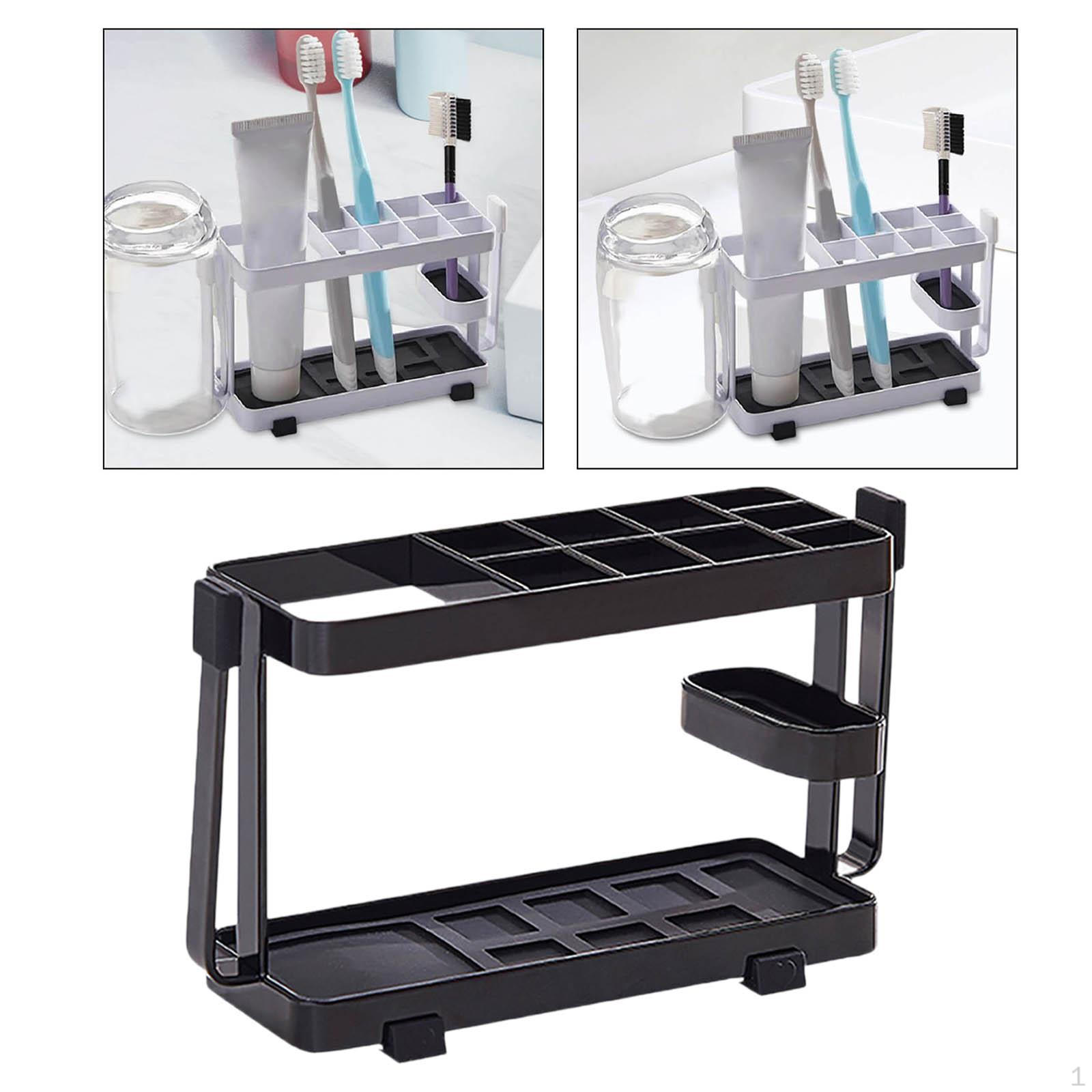 

Подставка-органайзер для ванной комнаты, держатель для электрической зубной щетки на 10 слотов, настольная нескользящая подставка чёрный