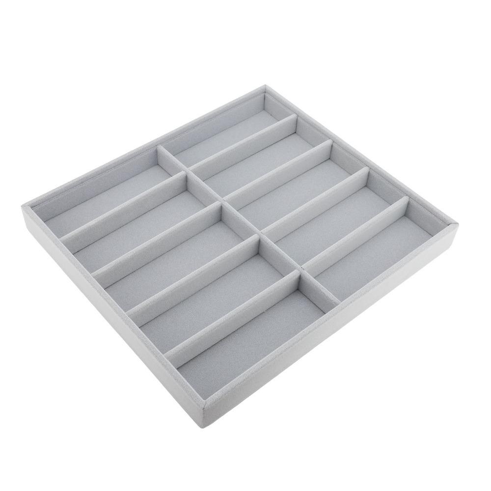 Velvet Material Eyeglass Tray Compartment Design Dustproof Glasses Display Box Soft Lining Sunglasses Storage Glasses Collection серый