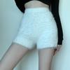 Žena Sexy šortky Chlupaté Ležérní Slim šortky Dámské podzimní zima úpletové šortky s vysokým pasem