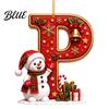 Weihnachtsdekoration für den Innenbereich Niedlicher Schneemann Buchstabe Weihnachtsbaumschmuck 2D Flach Personalisiert A-Z Alphabet Weihnachten Feier Zubehör Acryl Hängender Anhänger