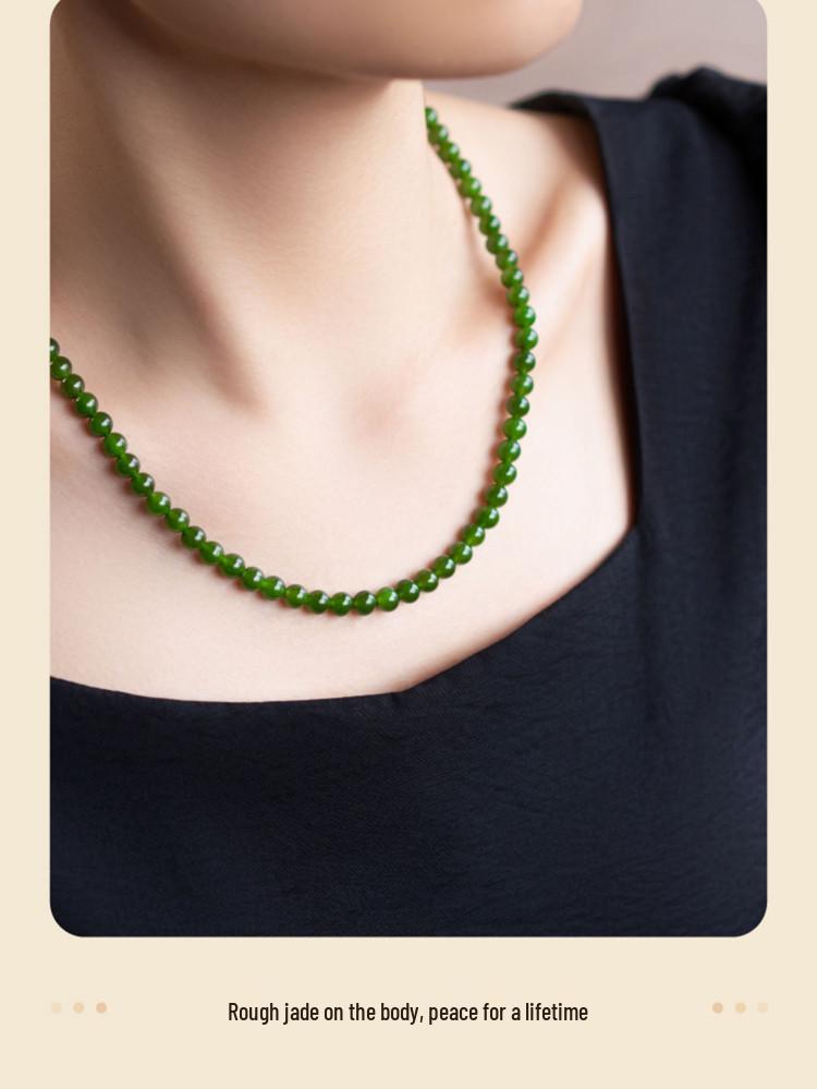 Naszyjnik na obojczyk z zielonego jadeitu Hetian w starożytnym stylu