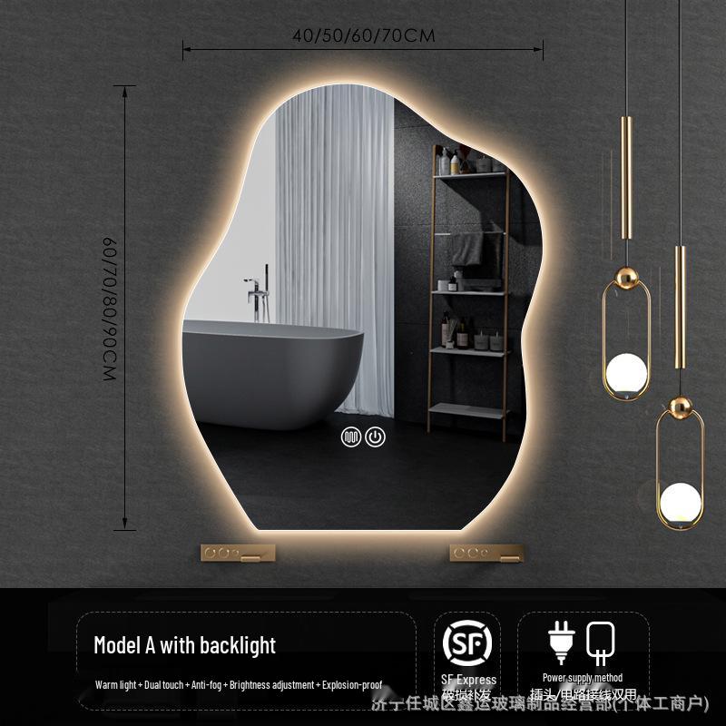 Irregular Shape LED Vanity Mirror: Wall-Mounted, Luminous, Smart Cloud Bedroom Makeup Mirror with Lights