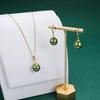 Elegant Women Wedding Pearl Pendant Earrings Necklace Sets Simple 18K Gold Plated Bridal Pearl Jewelry Sets