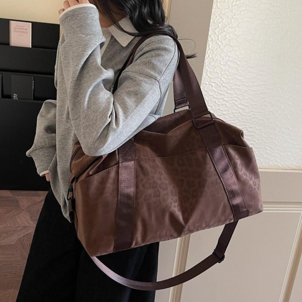 Adjustable Strap Large Capacity Bag Leopard Print Lightweight Handbag Travel Duffle Bag Swimming