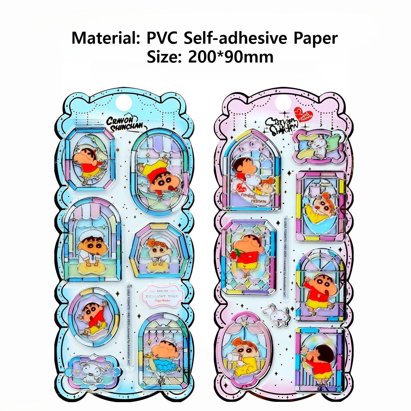 

New 1pc Crayon Shin-chan 3D Relief Crystal Candy Glass Window Decal Sticker Cute Aesthetic for Scrapbooking Phone Case Decor