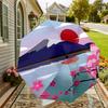 1pc Mount Fuji Cherry Blossoms Automatic Folding Umbrella 8 Rib Iron Frame,  Suitable for Travel, Daily Use, Birthday, Women & Men Gift C1231051