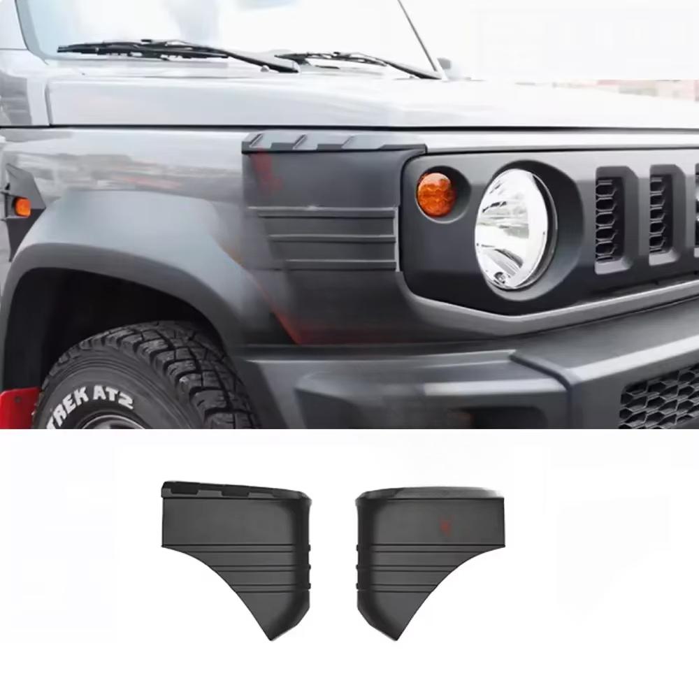 

ABS Exterior Front & Rear Auto Wrap Angle Protection Cover Fit for Suzuki Jimny JB64W JB74W + 2-Door/4-Door Auto Accessories Black Front
