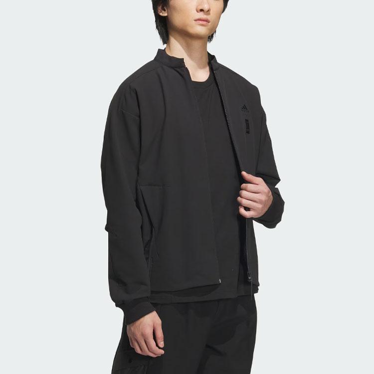 Adidas Must-Have Woven Jacket With Stand Collar And Solid Color Logo Men Outerwear Black IX4282