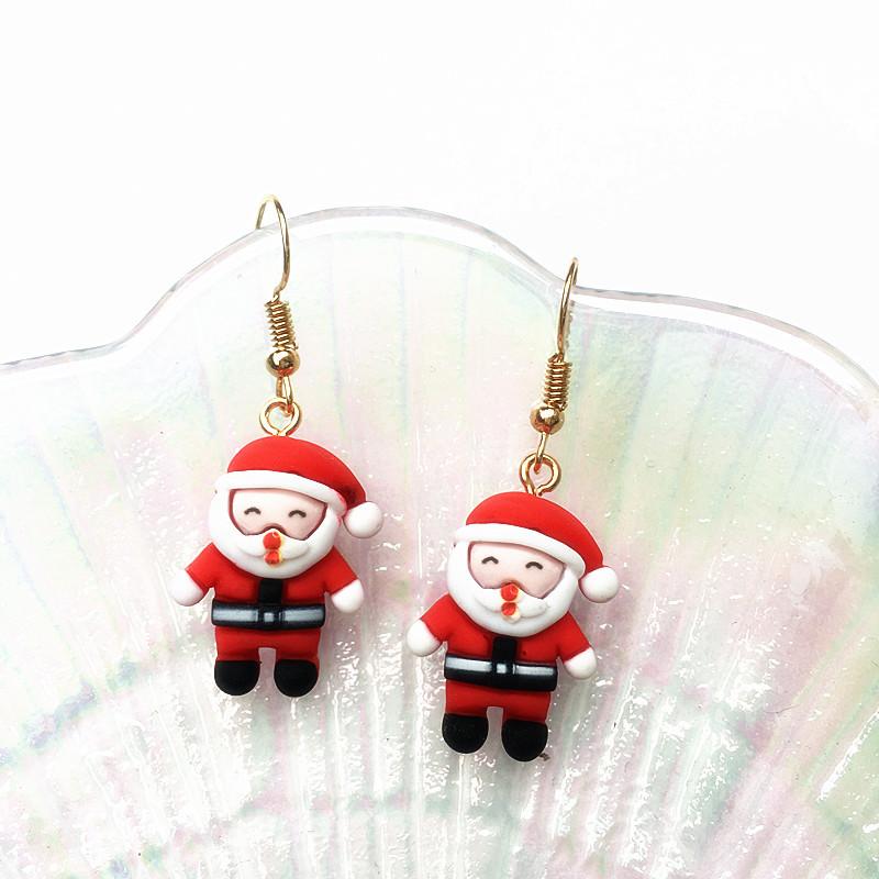 2025 new Fashion Lovely Stud Earrings Family Christmas Tree Snowman Santa Claus Elk Cartilage Earring New Years Gift Jewerly
