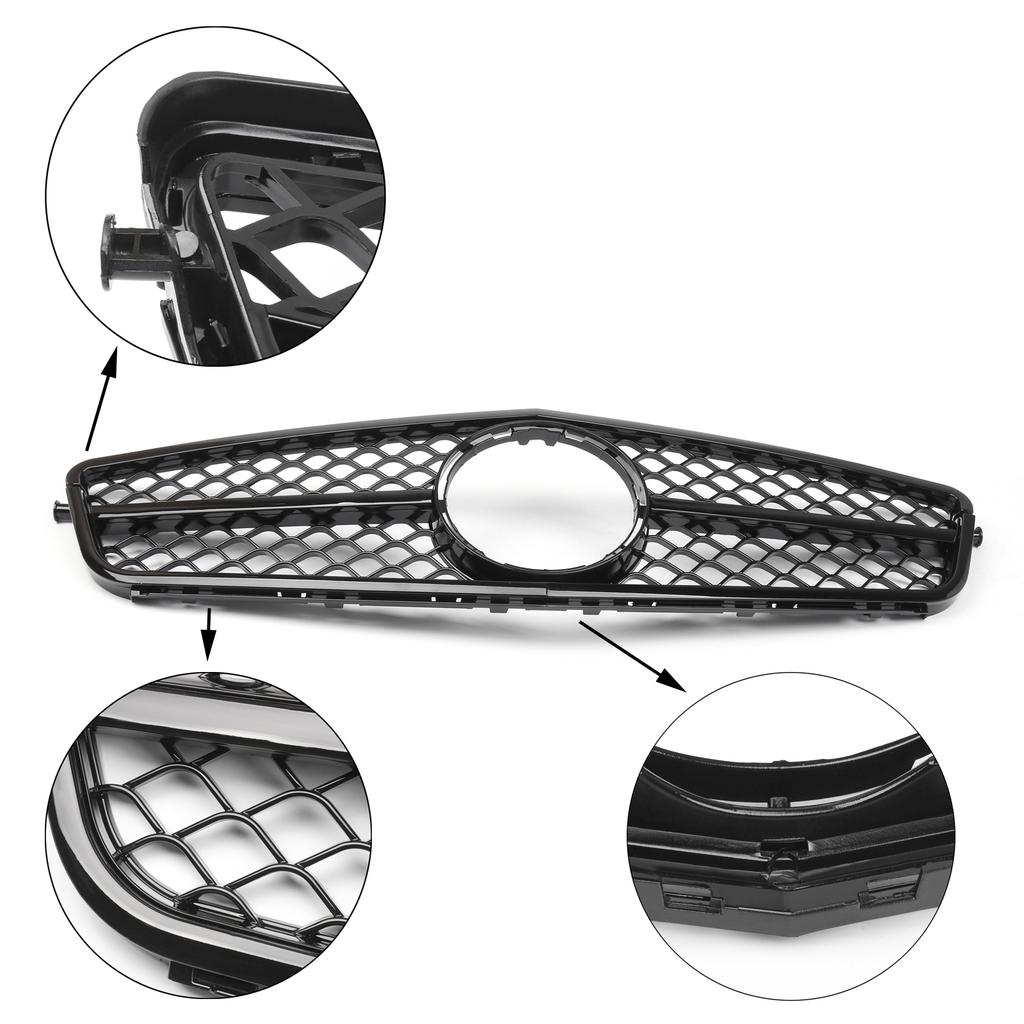 For Benz C-Class W204 C300 C350 2008-2014 Front Bumper Grille Grill