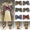 Women's Chic Stretch Rose Flower Bow Beaded Hair Comb Cuff Double Insert Clips