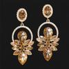 Multi-color luxury temperament inlaid zircon earrings women's stud earrings