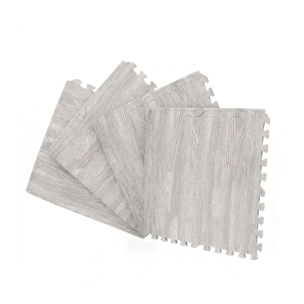 X-Star 4Pc Foam Mat 60X60Cm-Grey Wood