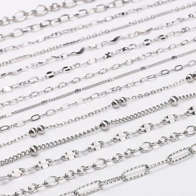 1Meter Stainless Steel Chain Cuban Link Chain Basic Punk Chain for DIY Necklace Bracelet Jewelry Making