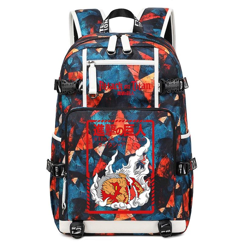 Attack On Titan Anime Print Student Backpack Large Capacity Casual Daypack for Boys Girls School Travel