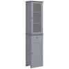 Mobiletto da Bagno con Ripiano a 3 Piani, Cassetto, Ante, Mobile Basso Autoportante Alto Sottile Organizzatore Laterale, Grigio